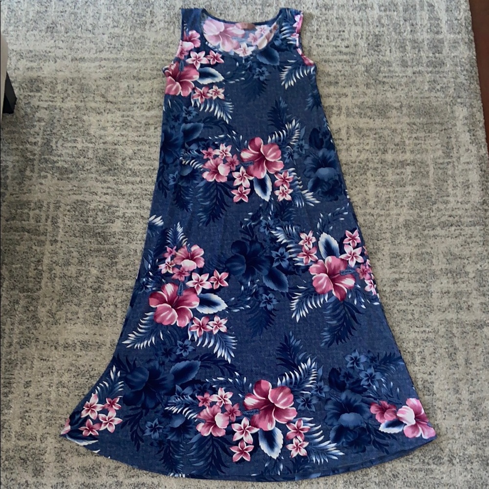 SJS Blue and Pink Floral Dress